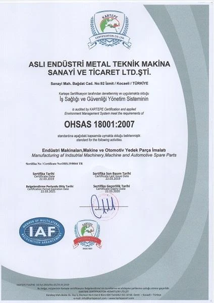 OHSAS Kalite Belgesi